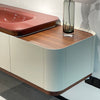Lucelle Master High Gloss Creamy Apricot Beige Double Sink Bathroom Vanity - Godi