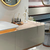 Lucelle High Gloss Creamy Apricot Beige Single Sink Bathroom Vanity - Godi