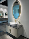 Lumina LED Oval Bathroom Mirror – 28" x 43" | Gold Black & Apricot Pear