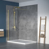 Zitta Shower screen 36", in alcove, in brushed gold