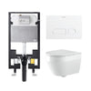 Alps Aaron Elongated Dual-Flush Wall-Mounted Toilet with Seat & Duravit Carrier (1.6/1.1 gpf)