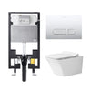 Alps Jewel Elongated Dual-Flush Wall-Mounted Toilet & Seat with Duravit Carrier (1.6/1.1 gpf)