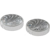 Hot/Cold Button Set, Clear, Chrome - Chrome
