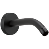 Essential Shower Series 7" Linear Round Wall Mount Shower Arm And Flange - Matte Black