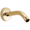 Essential Shower Series 7" Linear Round Wall Mount Shower Arm And Flange - Brilliance® Polished Gold