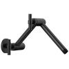 Essential Shower Series Linear Round Jointed Wall Mount Shower Arm And Flange - Matte Black