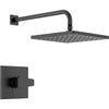 Modern Angular 10" Square Raincan S/o & Trim 1L 14S - Matte Black