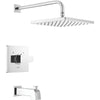 Modern Angular 10" Square Raincan T/s & Trim 1L 14S - Chrome