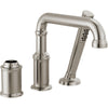 Broderick 3-HOLE Roman Tub Trim With Hand Shower - Lumicoat Stainless