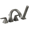 Trillian 4-HOLE Roman Tub W/ Hand Shower Trim - Black Stainless