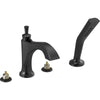 Dorval 4 Hole Roman Tub Filler Trim Less Handle - Matte Black