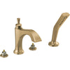 Dorval 4 Hole Roman Tub Filler Trim Less Handle - Champagne Bronze