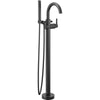 Single Handle Floor Mount Tub Filler Trim with Hand Shower