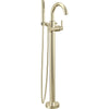 Single Handle Floor Mount Tub Filler Trim with Hand Shower