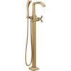 Delta Stryke Freestanding Tub Filler Trim Hs 2O - Lumicoat Champagne Bronze