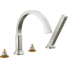 Tetra Roman Tub Trim With Hand Shower - Stainless Steel
