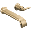 Brizo Allaria Two-Hole, Single-Handle Wall Mount Lavatory Faucet - Less Handle 1.2 GPM - Complete Kit - Brilliance® Luxe Gold®