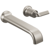 Brizo Allaria Two-Hole, Single-Handle Wall Mount Lavatory Faucet - Less Handle 1.2 GPM - Complete Kit - Brilliance® Luxe Nickel®