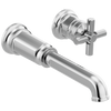 Brizo Invari Two-Hole, Single-Handle Wall Mount Lavatory Faucet - Less Handle 1.2 GPM - Complete Kit - Polished Chrome