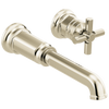 Brizo Invari Two-Hole, Single-Handle Wall Mount Lavatory Faucet - Less Handle 1.2 GPM - Complete Kit - Brilliance® Polished Nickel