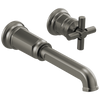 Brizo Invari Two-Hole, Single-Handle Wall Mount Lavatory Faucet - Less Handle 1.2 GPM - Complete Kit - Brilliance® Luxe Steel®