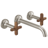 Brizo Odin Two-Handle Wall Mount Lavatory Faucet - Less Handles - Complete Kit - Brilliance® Brushed Nickel