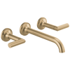 Brizo Odin Two-Handle Wall Mount Lavatory Faucet - Less Handles - Complete Kit - Brilliance® Luxe Gold®