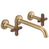Brizo Odin Two-Handle Wall Mount Lavatory Faucet - Less Handles - Complete Kit - Brilliance® Luxe Gold®