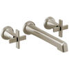 Brizo Levoir Two-Handle Wall Mount Lavatory Faucet - Less Handles 1.5 GPM - Complete Kit - Brilliance® Luxe Steel®