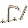 Litze Roman Tub with Handshower - Less Handles - Brilliance® Polished Nickel