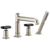 Brizo Invari Roman Tub Faucet With Handshower - Less Handles - Complete Kit - Brilliance® Luxe Nickel®