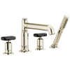 Brizo Invari Roman Tub Faucet With Handshower - Less Handles - Complete Kit - Brilliance® Polished Nickel