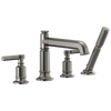 Brizo Invari Roman Tub Faucet With Handshower - Less Handles - Complete Kit - Brilliance® Luxe Steel®