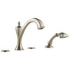 Charlotte Roman Tub Faucet with Hand Shower Trim - Less Handles - Brushed Nickel