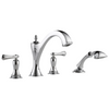 Brizo Charlotte Roman Tub Faucet with Hand Shower Trim - Less Handles - Complete Kit - Polished Chrome