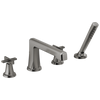 Brizo Levoir Roman Tub Faucet With Handshower - Less Handles - Complete Kit - Brilliance® Luxe Steel®