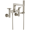 Brizo Kintsu Two-Handle Tub Filler Trim Kit With Cross Handles - Complete Kit - Brilliance® Luxe Nickel®