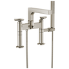 Brizo Kintsu Two-Handle Tub Filler Trim Kit With Cross Handles - Complete Kit - Brilliance® Luxe Nickel®