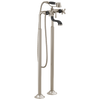 Brizo Rook Two-Handle Tub Filler Trim Kit with Cross Handles - Complete Kit - Brilliance® Luxe Nickel®