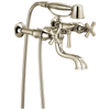 Brizo Rook Two-Handle Tub Filler Trim Kit with Cross Handles - Complete Kit - Brilliance® Polished Nickel