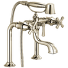 Brizo Rook Two-Handle Tub Filler Trim Kit with Cross Handles - Complete Kit - Brilliance® Polished Nickel