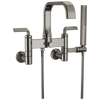 Brizo Allaria Two-Handle Tub Filler Trim Kit with Twist Lever Handles - Complete Kit - Brilliance® Black Onyx