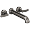 Brizo Kintsu Two Handle Wall Mount Tub Filler - Complete Kit - Brilliance® Black Onyx