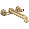 Brizo Kintsu Two Handle Wall Mount Tub Filler - Complete Kit - Brilliance® Luxe Gold®