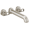 Brizo Kintsu Two Handle Wall Mount Tub Filler - Complete Kit - Brilliance® Luxe Nickel®