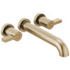 Brizo Litze Two-Handle Wall Mount Tub Filler - Less Handles - Complete Kit - Brilliance® Luxe Gold®