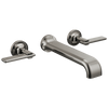 Brizo Allaria Two-Handle Wall Mount Tub Filler - Less Handles - Complete Kit - Brilliance® Black Onyx