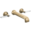 Brizo Allaria Two-Handle Wall Mount Tub Filler - Less Handles - Complete Kit - Brilliance® Luxe Gold®