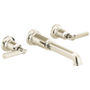 Brizo Invari Two-Handle Wall Mount Tub Filler - Less Handles - Complete Kit - Brilliance® Polished Nickel