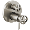 Brizo Litze TempAssure Thermostatic Valve with 3-Function Diverter Trim - Less Handles - Complete Kit - Brilliance® Luxe Nickel®